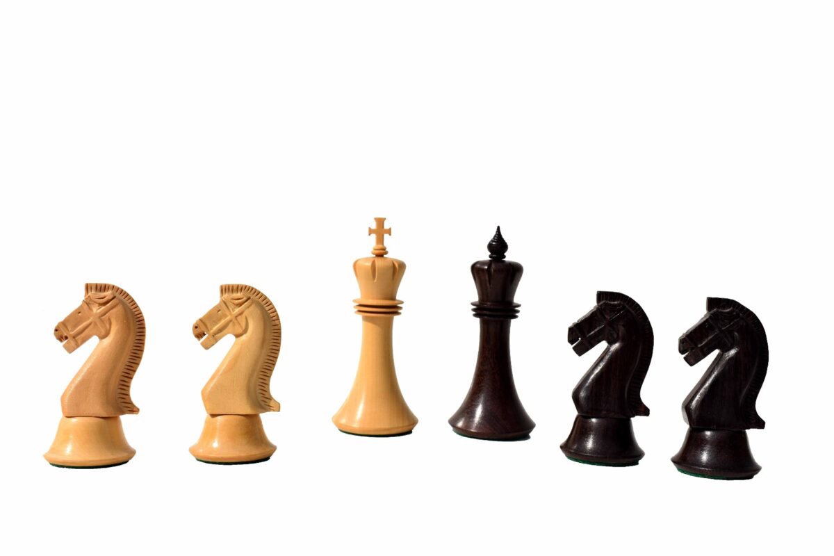 Forever Chessmen Series complete chess set Boxwood & Rosewood 3.5" King with 2" Square chess board-7522