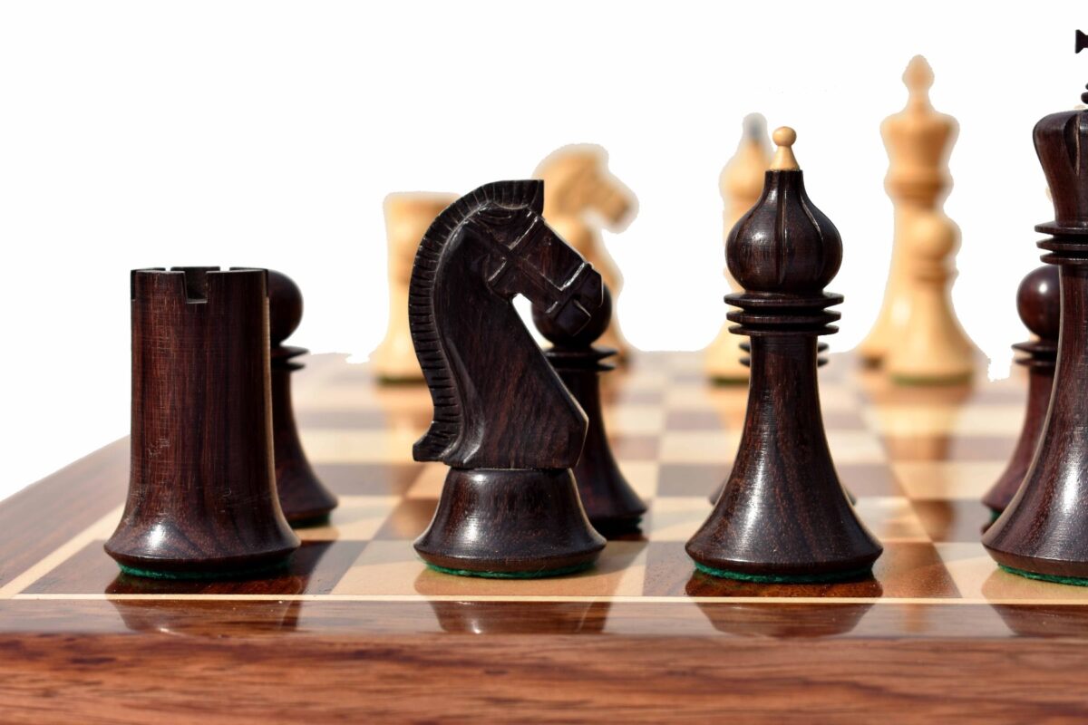 Forever Chessmen Series complete chess set Boxwood & Rosewood 3.5" King with 2" Square chess board-7515