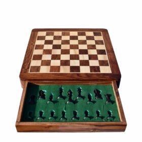 The Kings Bridle Series chess set Boxwood & Ebonized 3" King with 16" chess board-7553