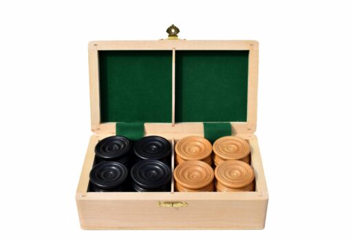 Tournament Series Checkers pieces Boxwood & Ebonized 1.75" -0