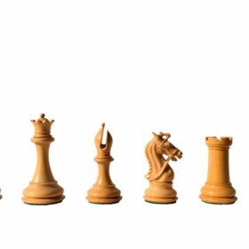 The New Sultan Series Chess Set Boxwood & Ebony 4.4" King with 2.25" Square Chess Board-7678