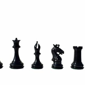 The New Sultan Series Chess Set Boxwood & Ebony 4.4" King with 2.25" Square Chess Board-7679