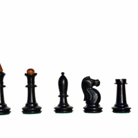 The Shkolnik soviet series reproduction Chess set Antiqued Boxwood & Ebonized 3.5" King with 1.75" Square Chess board-7627