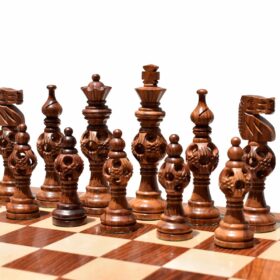 The Concentric Ball series chess set Boxwood & Sheesham 5" King with 18" Chess Board-7723