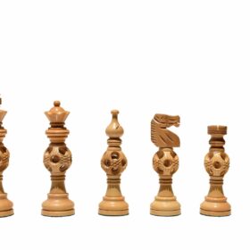 The Concentric Ball Series chess pieces Boxwood & Sheesham 5" King -7709