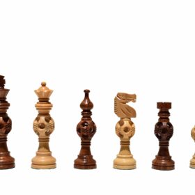 The Concentric Ball Series chess pieces Boxwood & Sheesham 5" King -0