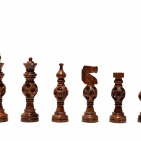 The Concentric Ball Series chess pieces Boxwood & Sheesham 5" King -7710