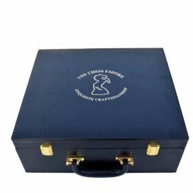 The Executive Series Black Leatherette chess pieces Storage Box for 4.25" to 4.75" King chess set-7706