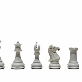 The Pioneer Series Chess Pieces White & Red Lacquered Boxwood 4" King-7744