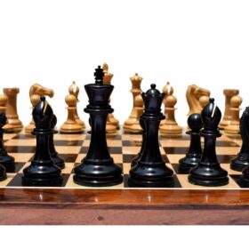 Queens Gambit Series chess pieces Boxwood & Ebony 4" King-7794