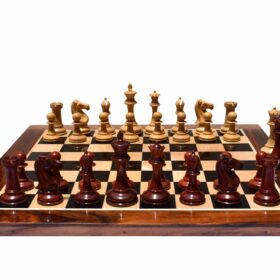 Queens Gambit Series chess set Boxwood & Padauk 4" King with 2" Square chess board-7772