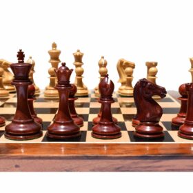 Queens Gambit Series chess set Boxwood & Padauk 4" King with 2" Square chess board-7774