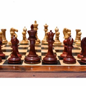 Queens Gambit Series chess set Boxwood & Padauk 4" King with 2" Square chess board-7775