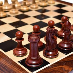 Queens Gambit Series chess set Boxwood & Padauk 4" King with 2" Square chess board-7771