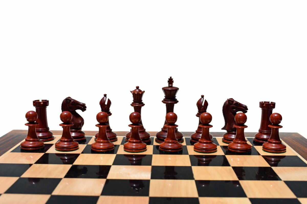 Queens Gambit Series chess set Boxwood & Padauk 4" King with 2" Square chess board-7778