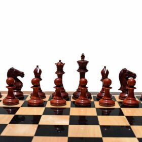 Queens Gambit Series chess set Boxwood & Padauk 4" King with 2" Square chess board-7778