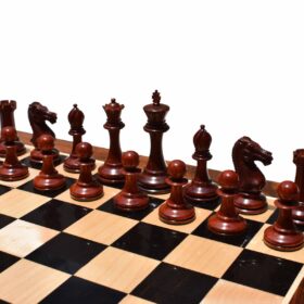 Queens Gambit Series chess set Boxwood & Padauk 4" King with 2" Square chess board-7779