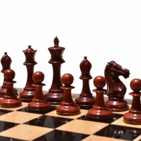 Queens Gambit Series chess set Boxwood & Padauk 4" King with 2" Square chess board-7780