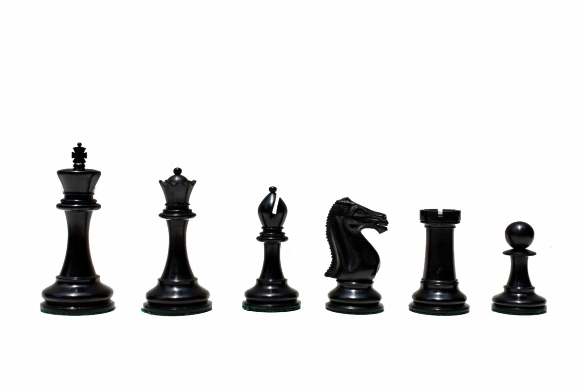 Queens Gambit Series chess pieces Boxwood & Ebony 4" King-7786