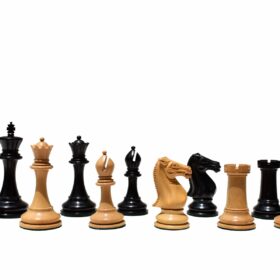 Queens Gambit Series chess pieces Boxwood & Ebony 4" King-7783