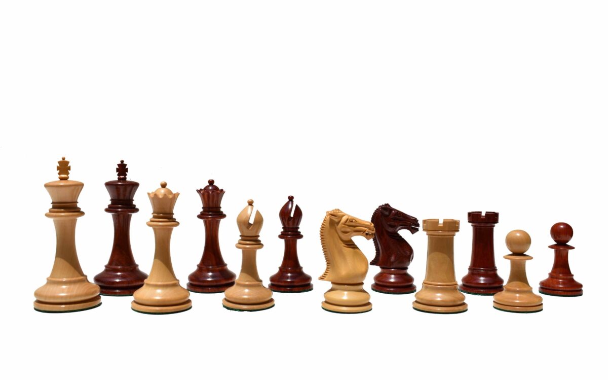 Queens Gambit Series chess set Boxwood & Padauk 4" King with 2" Square chess board-7781