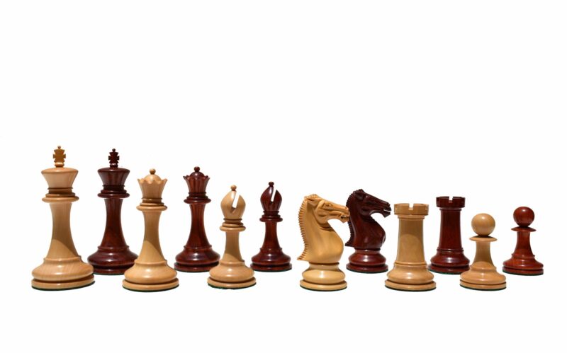 Queens Gambit Series chess pieces Boxwood & Padauk 4" King-0