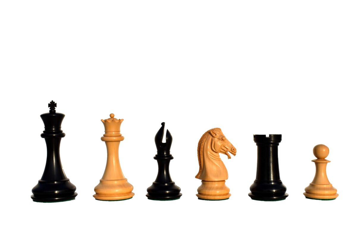 The Empire's Prestige Series chess set Boxwood & Ebony 4.4" King with 2.25" Square chess Board -8023