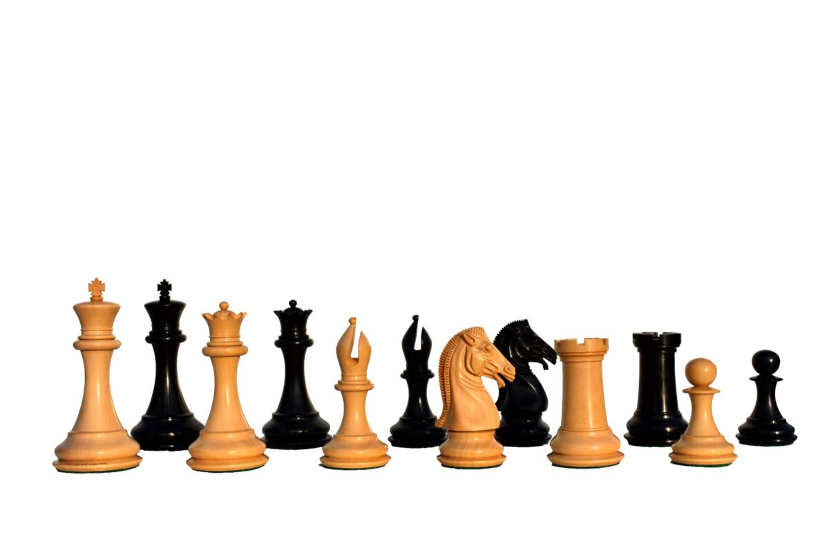 The Empire's Prestige Series chess set Boxwood & Ebony 4.4" King with 2.25" Square chess Board -8024