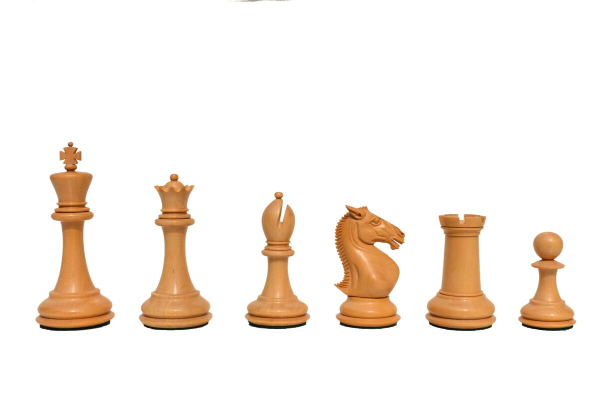 New Hasting Series chess set Boxwood & Ebony 4.25" King with 2.25" Square chess board-7964