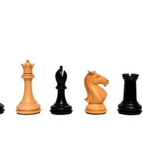 New Hasting Series chess set Boxwood & Ebony 4.25" King with 2.25" Square chess board-7965