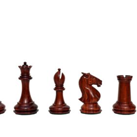 New Hasting Series chess set Boxwood & Padauk 4.25" King with 2.25" Square chess board-7982