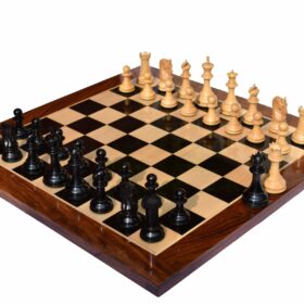 St Joseph Series chess set Boxwood & Ebony 4.25" King with 2.25" square chess board-7919