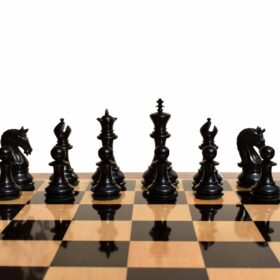 St Joseph Series chess set Boxwood & Ebony 4.25" King with 2.25" square chess board-7929