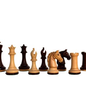 The Barbarian Knight Chess set Boxwood & Rosewood 4.4" King with 2.25" square chess board-8168