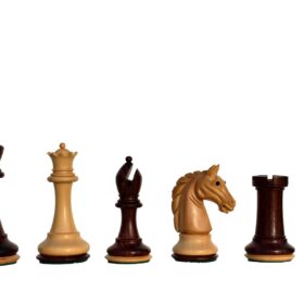 The Barbarian Knight Chess set Boxwood & Rosewood 4.4" King with 2.25" square chess board-8170