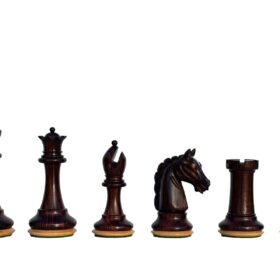 The Barbarian Knight Chess set Boxwood & Rosewood 4.4" King with 2.25" square chess board-8171