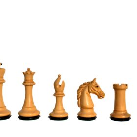 The Barbarian Knight Chess set Boxwood & Ebony 4.4" King with 2.25" square chess board-8190