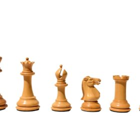 Jaques Morphy Staunton Chess set reproduction Boxwood & Ebony 4.4" King with 2.25" square chess board-8082