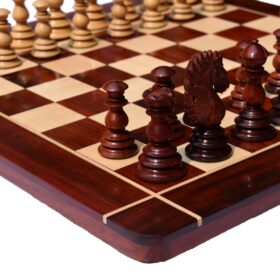 Designer Kings Castle Series Chess set Boxwood & Padauk 4.4" King with 2" Square Chess Board-8226