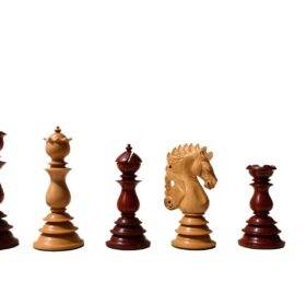 Designer Kings Castle Series Chess set Boxwood & Padauk 4.4" King with 2" Square Chess Board-8237