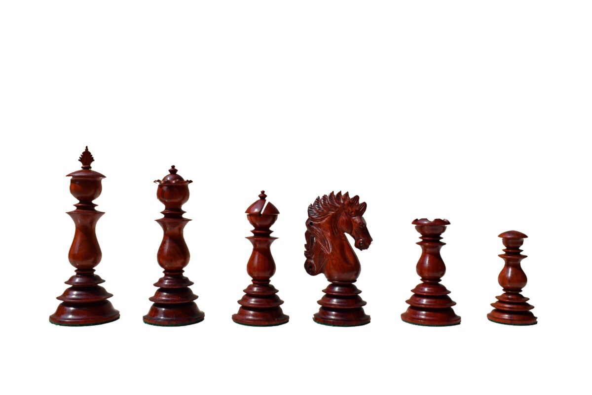 Designer Kings Castle Series Chess set Boxwood & Padauk 4.4" King with 2" Square Chess Board-8238