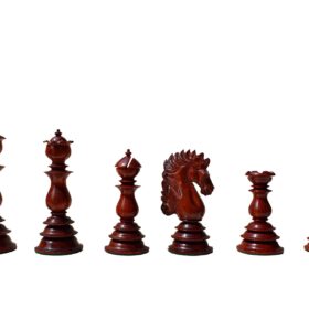 Designer Kings Castle Series Chess set Boxwood & Padauk 4.4" King with 2" Square Chess Board-8238