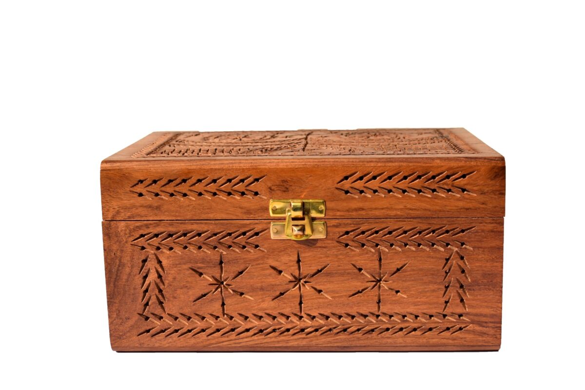 Designer chess pieces luxury storage Box Sheesham wood for 3.5" to 4.25" chess pieces-8344