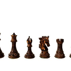 Designer Staunton luxury high glossy finish chess set Burnt Boxwood 4" King with 2" square chess board-8376