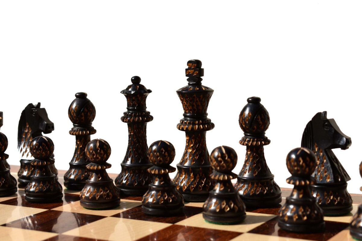 Artistic Champion Series chess set Boxwood & Ebonized 3.75" King with 18" Chess Board-8417