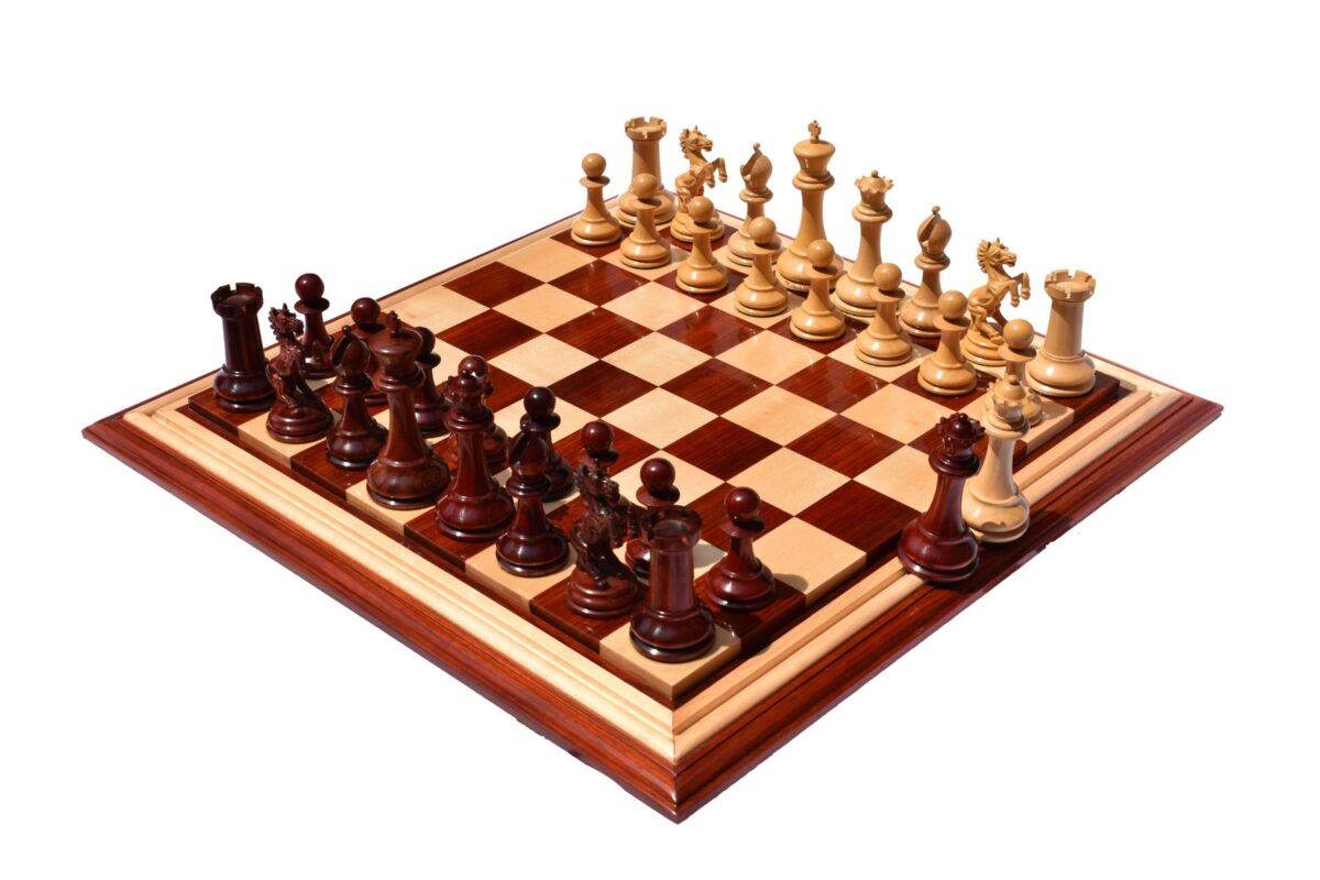 Special Edition Kohinoor Series Chess Set Boxwood & Padauk 5" King with 2.5" Square Chess Board-8529