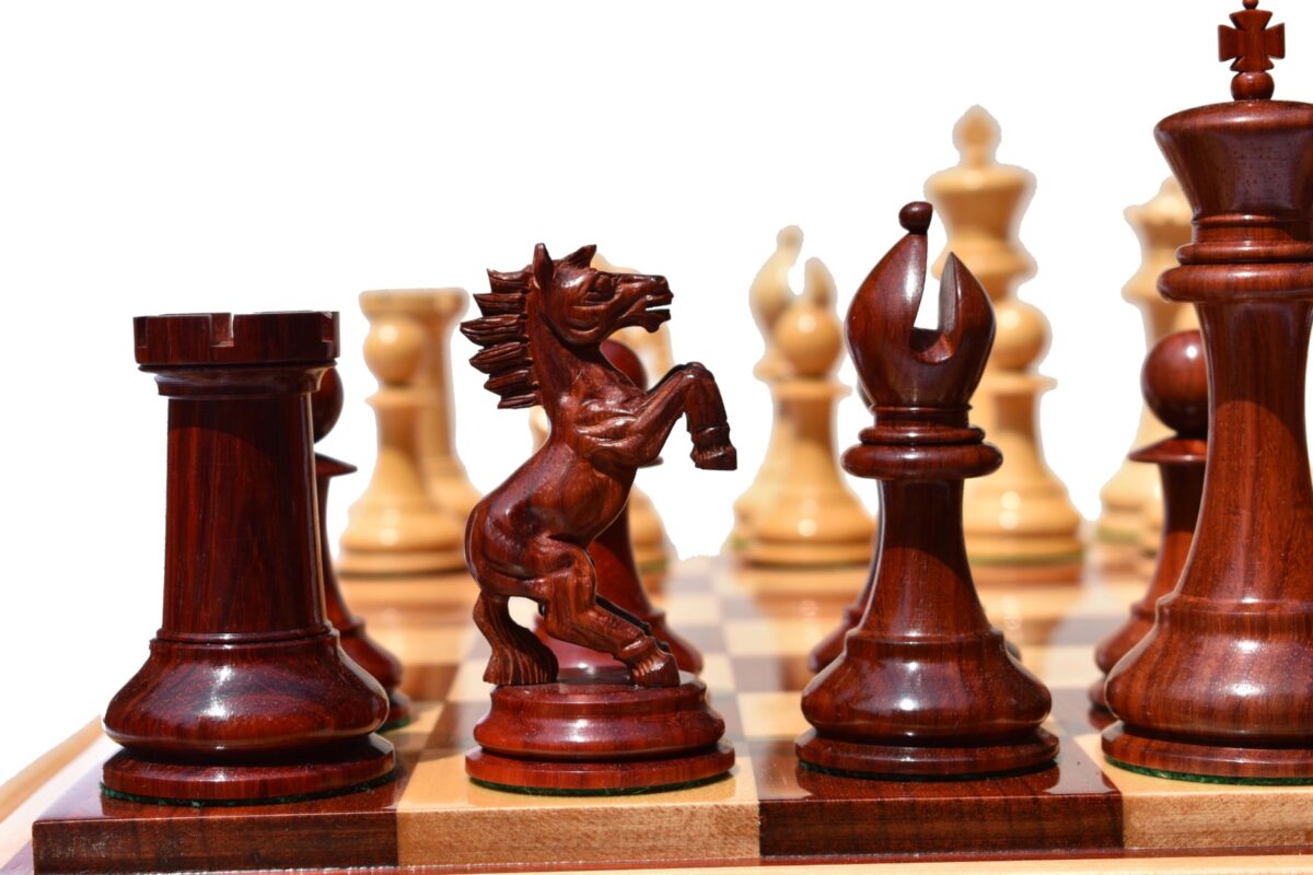 Special Edition Kohinoor Series Chess Set Boxwood & Padauk 5" King with 2.5" Square Chess Board-8531