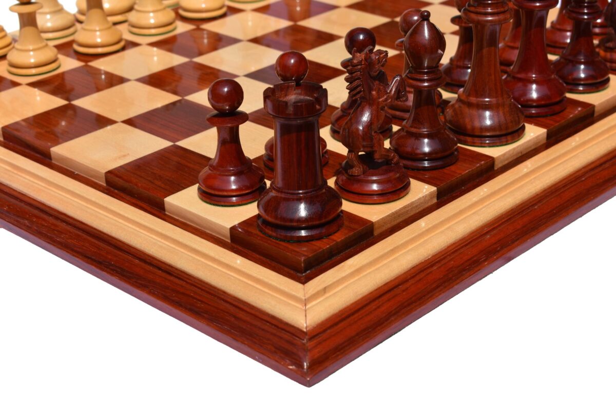 Special Edition Kohinoor Series Chess Set Boxwood & Padauk 5" King with 2.5" Square Chess Board-8530