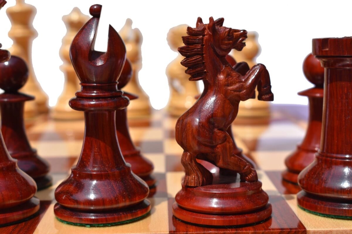 Special Edition Kohinoor Series Chess Set Boxwood & Padauk 5" King with 2.5" Square Chess Board-8535