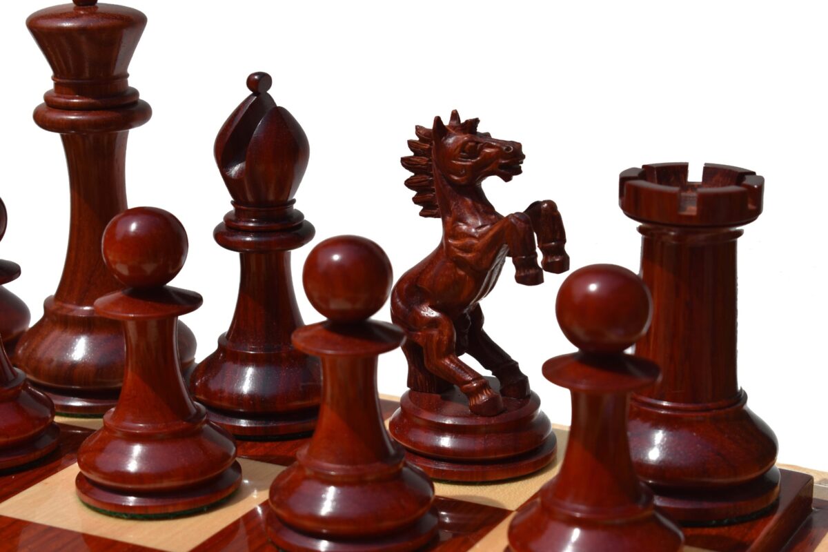 Special Edition Kohinoor Series Chess Set Boxwood & Padauk 5" King with 2.5" Square Chess Board-8542